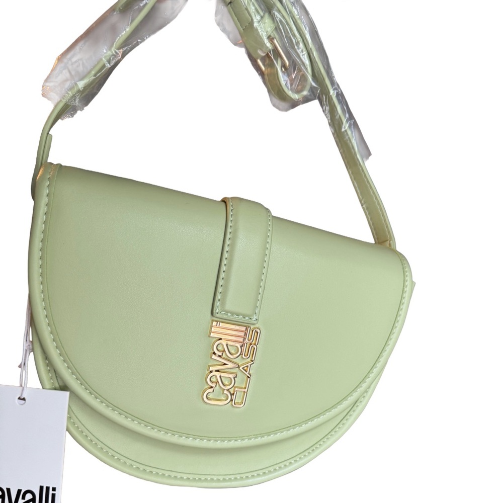 Cavalli Class Light Green Half-Moon Bag